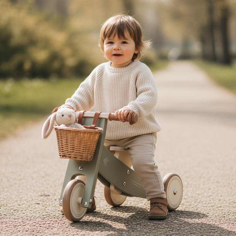 Kind auf einem Laufrad – Laufräder und Lauflernwagen für Kleinkinder
