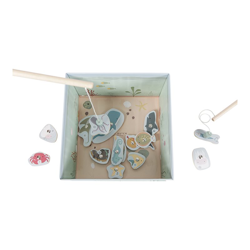 Little Dutch Angelspiel aus Holz mit 14 Meerestieren