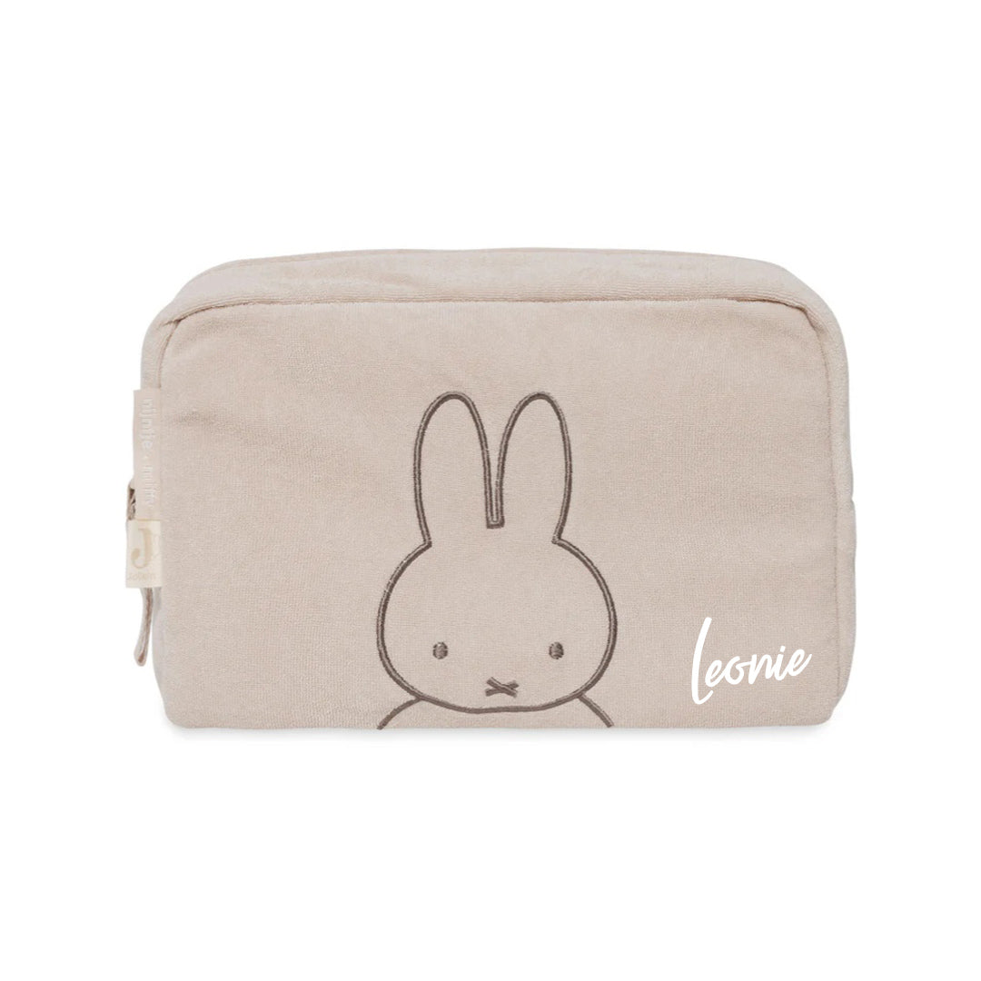 Jollein Miffy Kosmetiktasche Frottee Nougat, personalisierbar