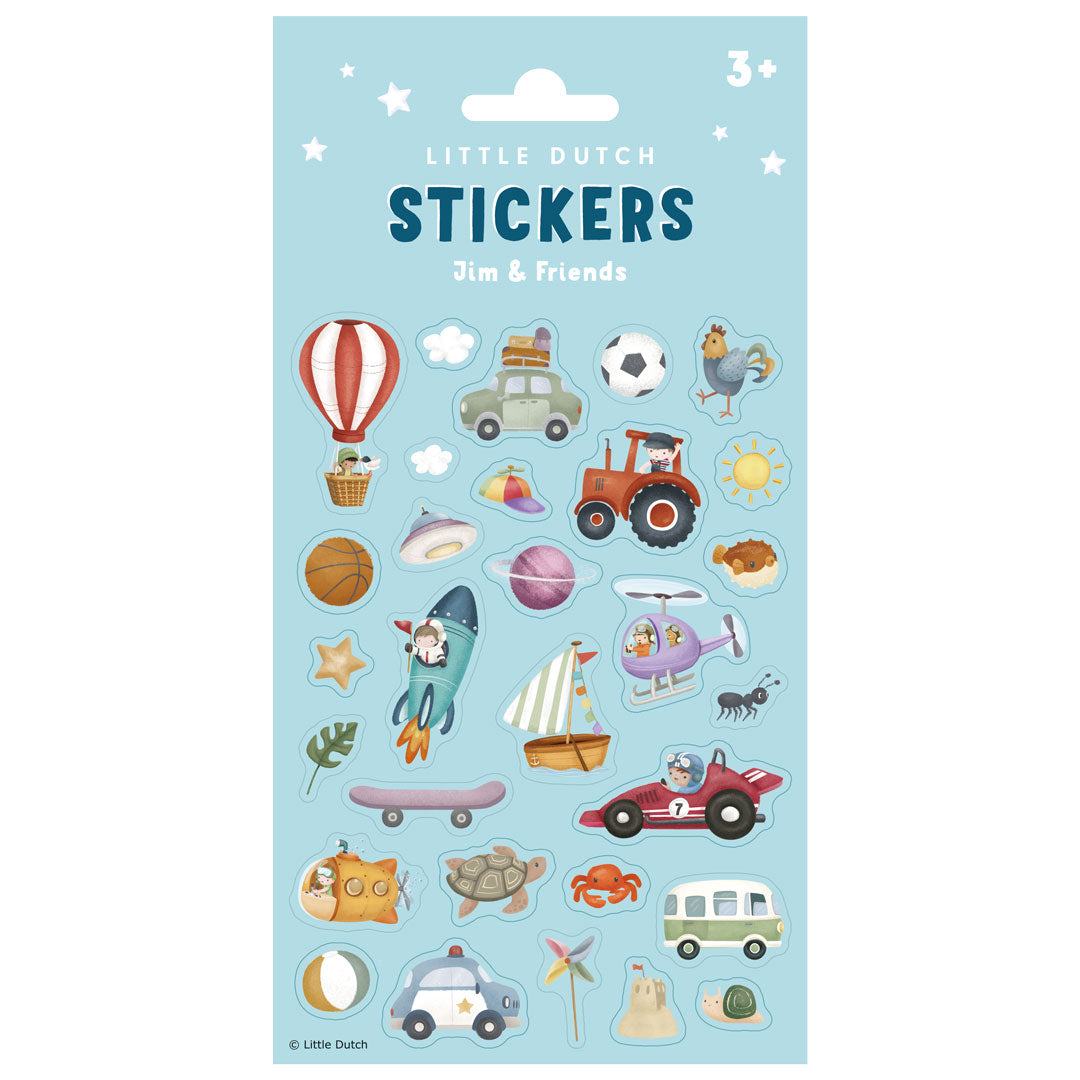 Stickerbogen Jim & Friends von Little Dutch aus Papier ab 3 Jahren