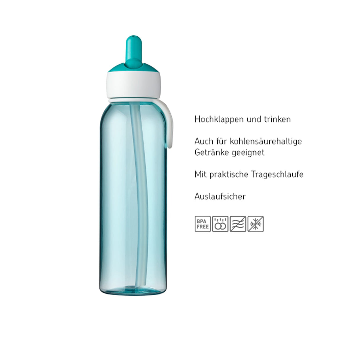 Trinkflasche Flip-up Türkis 500 ml | Mepal