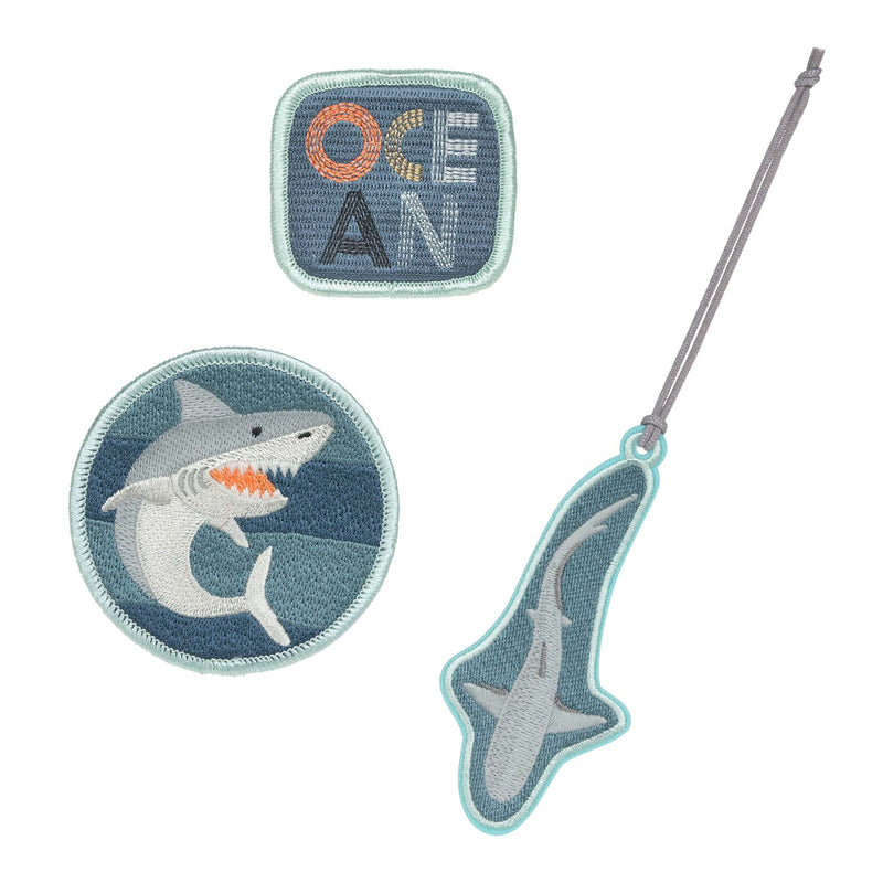 Lässig Schulranzen-Patches Hai aus der Ocean Edition mit Glow-in-the-Dark-Design
