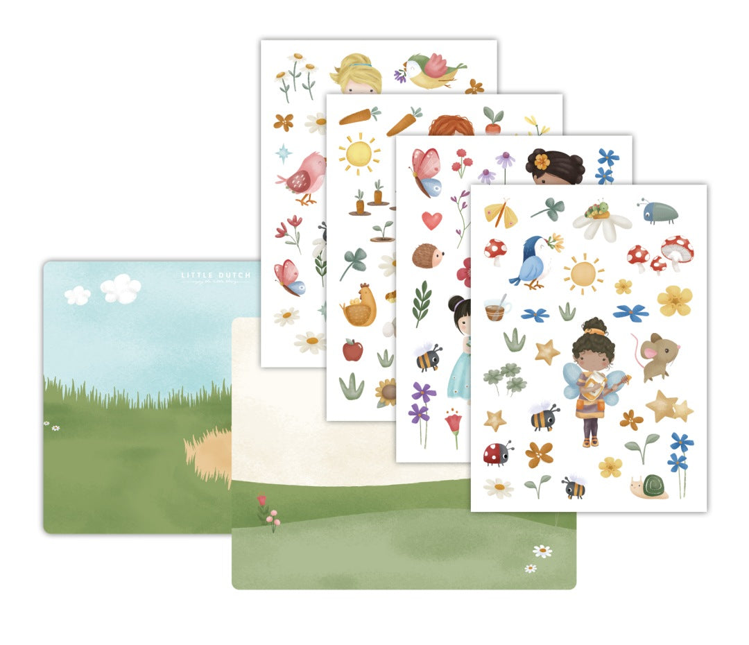 Fenstersticker Rosa & Friends mit 50 bunten Aufklebern für Kinder
