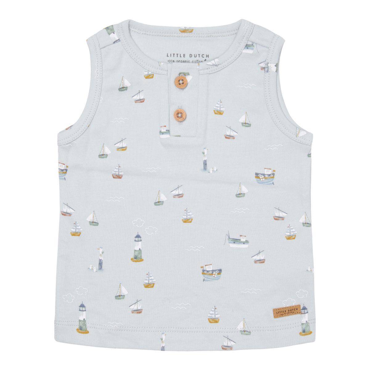 Top Sailors Bay Blau von Little Dutch – ärmelloses Kinder-Tanktop aus Bio-Baumwolle