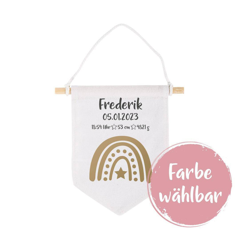 Personalisierter Schmatzepuffer Stoffwimpel 24 x 29 cm mit Namen
