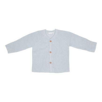 Little Dutch Strickjacke Soft Blue mit Knöpfen in Holzoptik