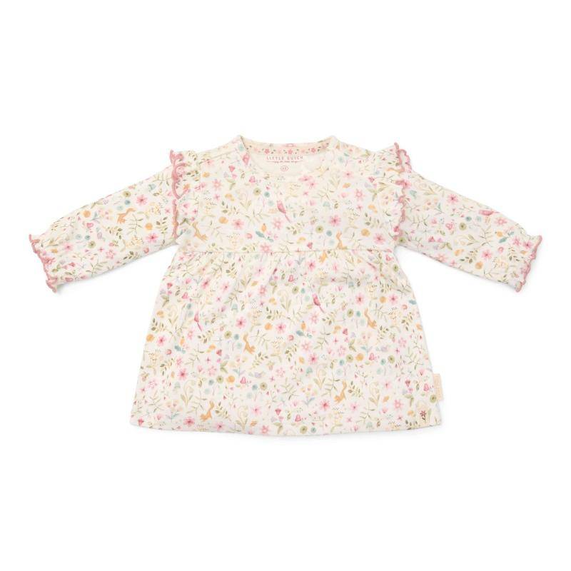 Little Dutch Langarmkleid Fairy Garden aus Bio-Baumwolle in Weiß