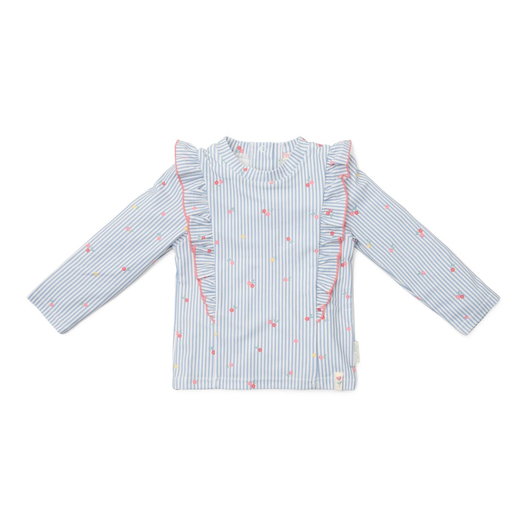 Camiseta de natación de manga larga Little Dutch Sunny Flowers Blue