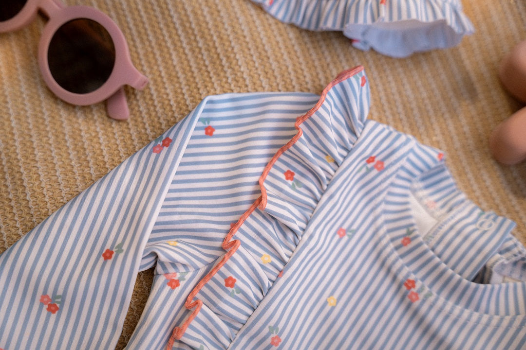 Camiseta de natación de manga larga Little Dutch Sunny Flowers Blue
