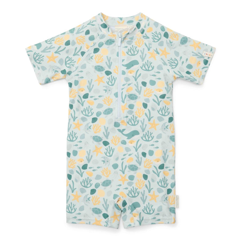 Kurzärmeliger Badeanzug Seashells Multi-colour | Little Dutch