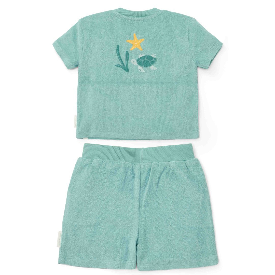 Little Dutch T-Shirt & Shorts Set Surf Blue