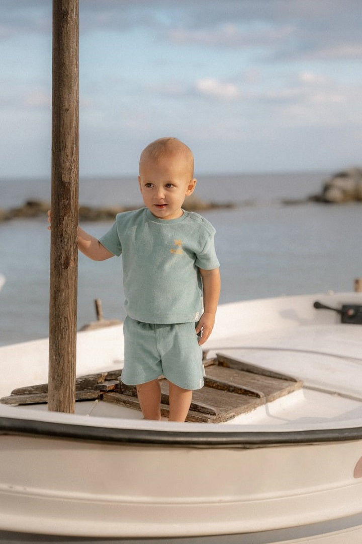 Little Dutch T-Shirt & Shorts Set Surf Blue