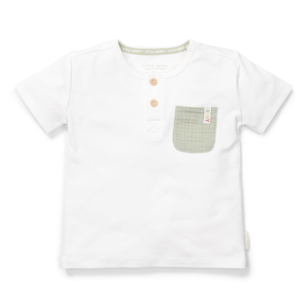Little Dutch Baby T-Shirt Farm Life in Weiß, Größe 74