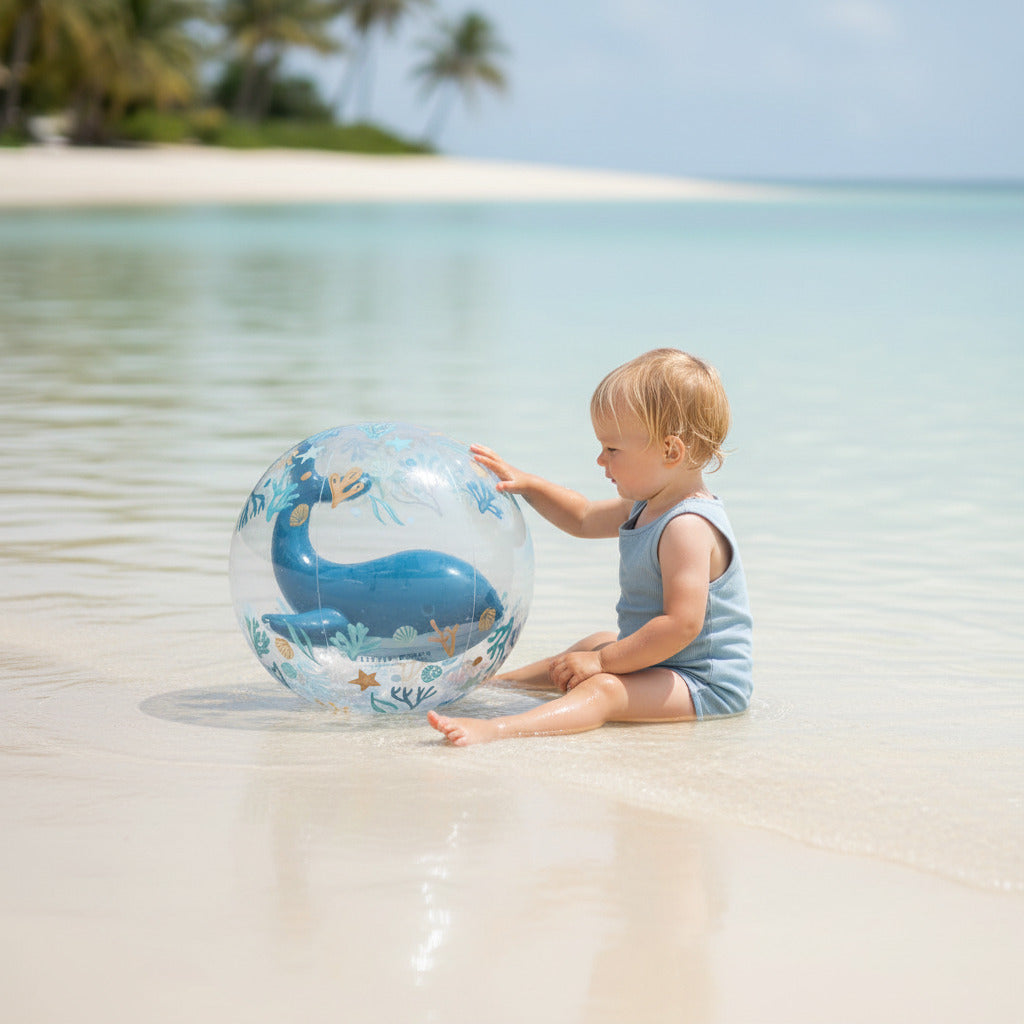 Little Dutch 3D Strandball Blau 35 cm – Produktansicht