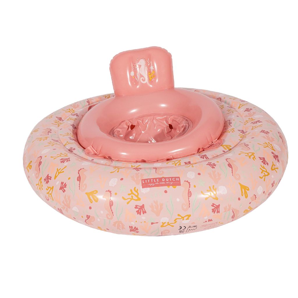 Aufblasbarer Little Dutch Baby-Schwimmsitz Ocean Dreams Pink aus PVC