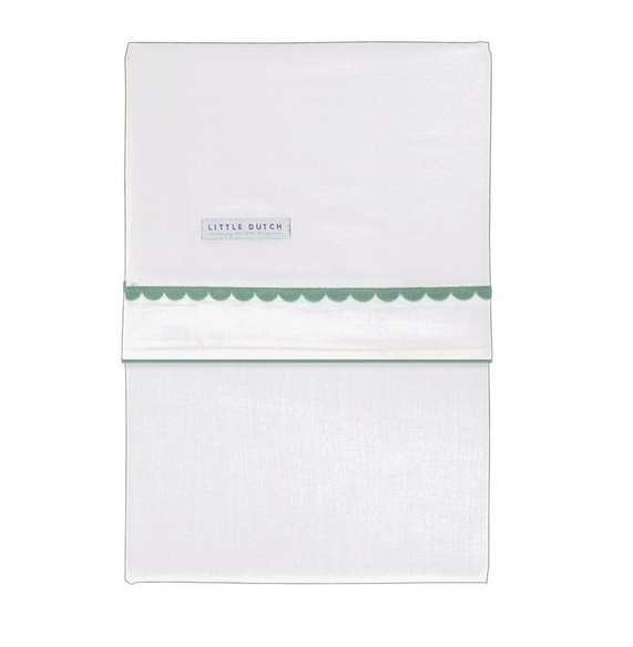 Little Dutch Wiegenlaken Mint Rounded bestickt 70 × 100 cm
