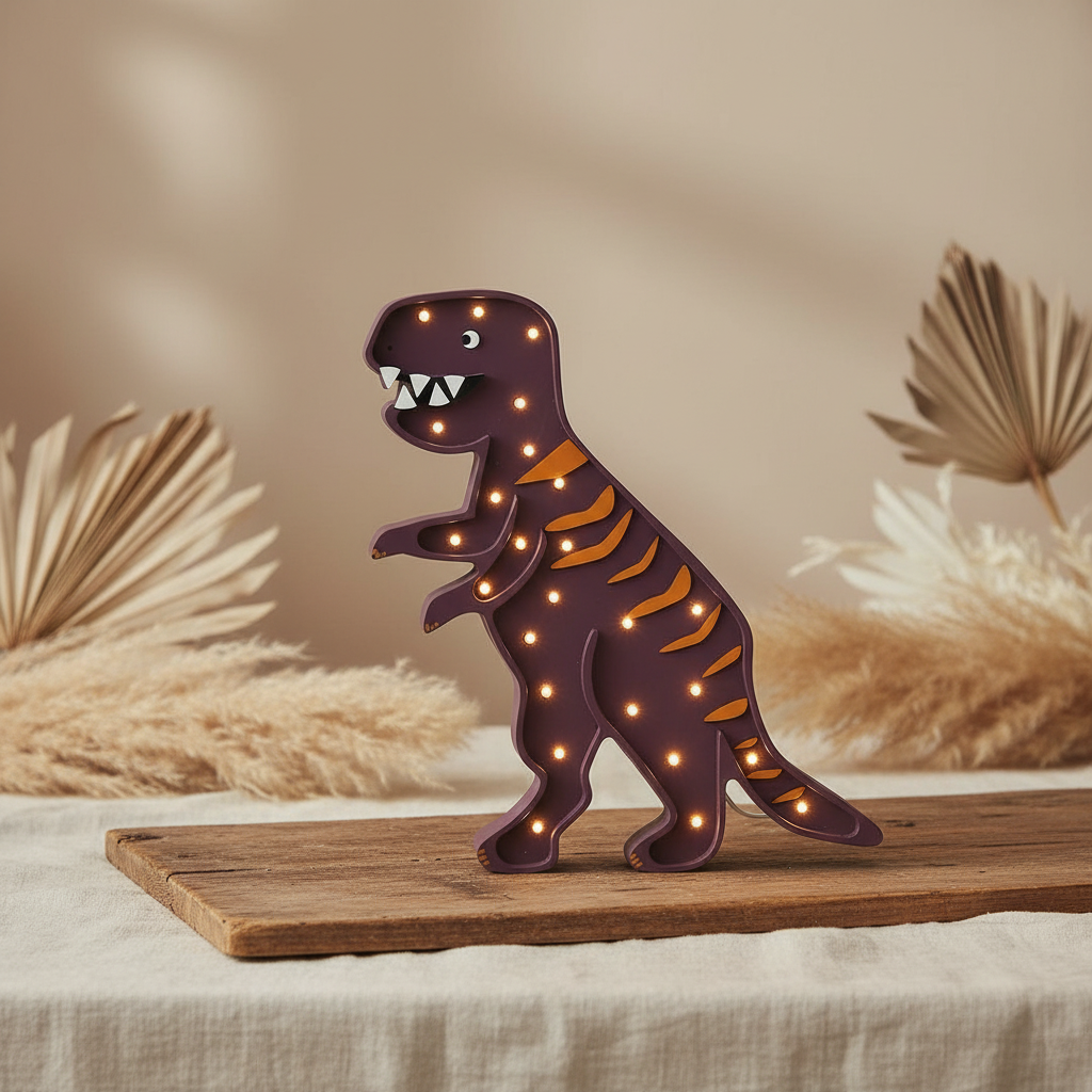 Little Lights Dino T-Rex Lampe Lila Orange