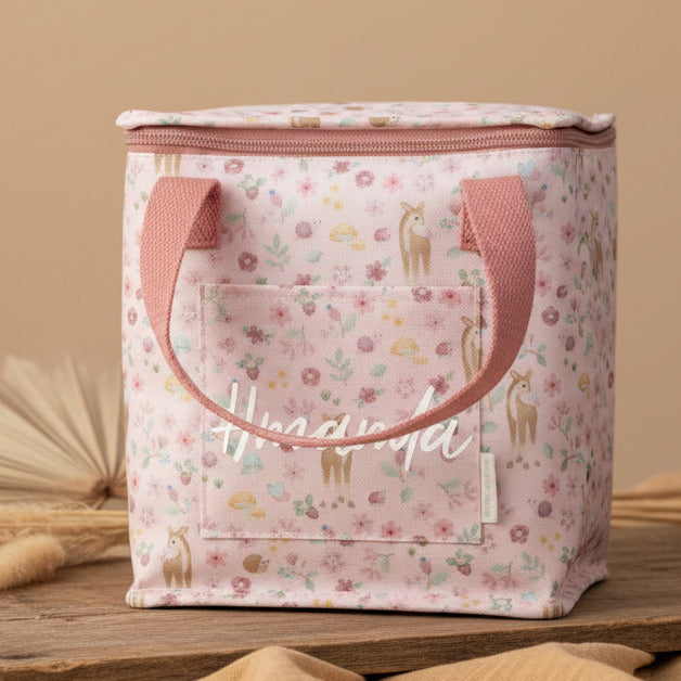 Kühltasche Fairy Garden von Little Dutch – rosa isolierte Lunch-Tasche mit Tragegriffen
