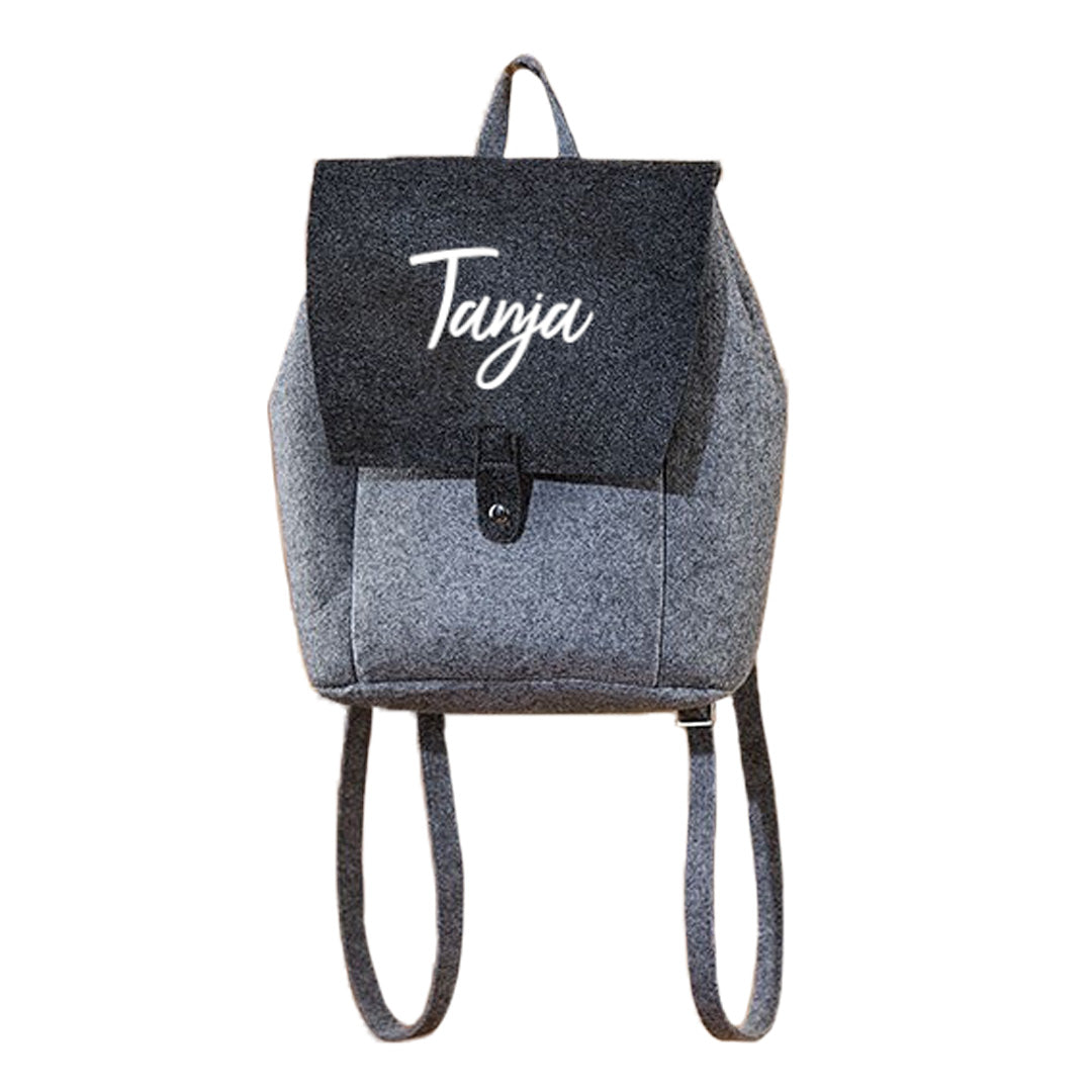 Rucksack Trendy aus Filz optional mit Name personalisierbar