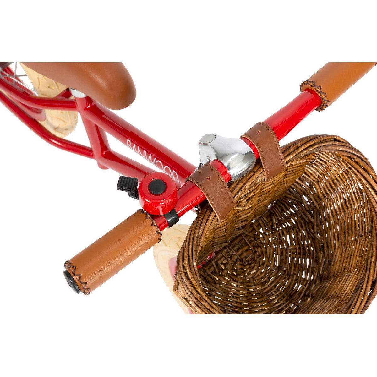 Banwood FIRST GO Laufrad Rot 12 Zoll mit Weidenkorb