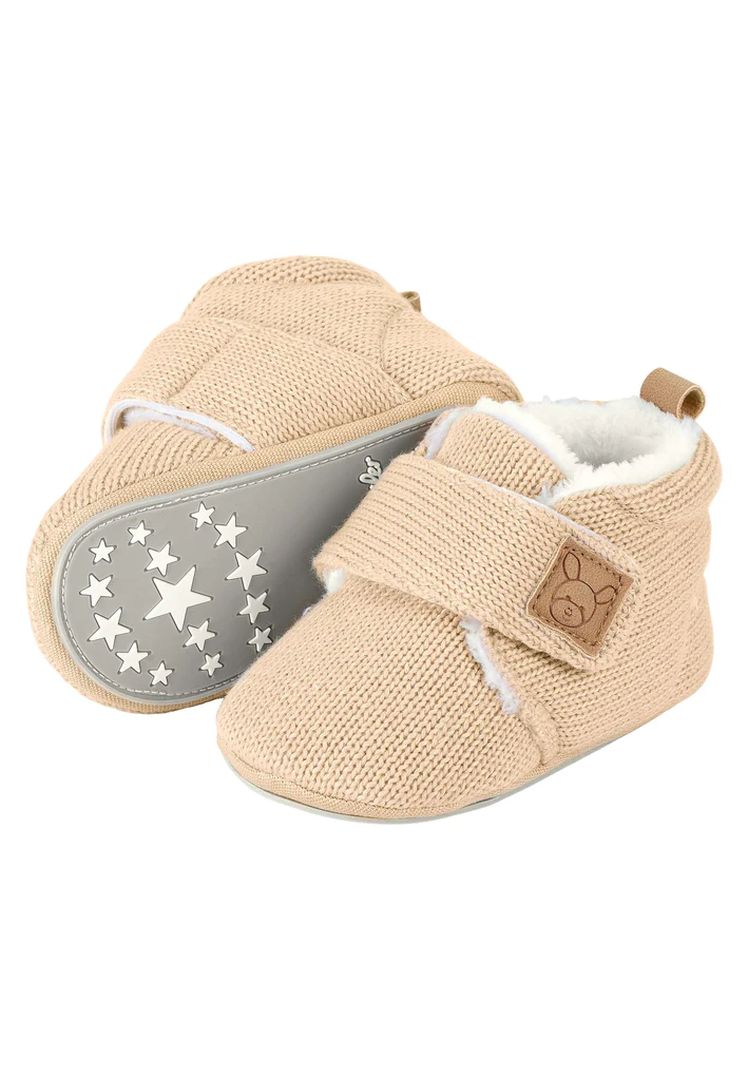 Baby Crawling Shoes Knitted Beige Size 22 | Sterntaler