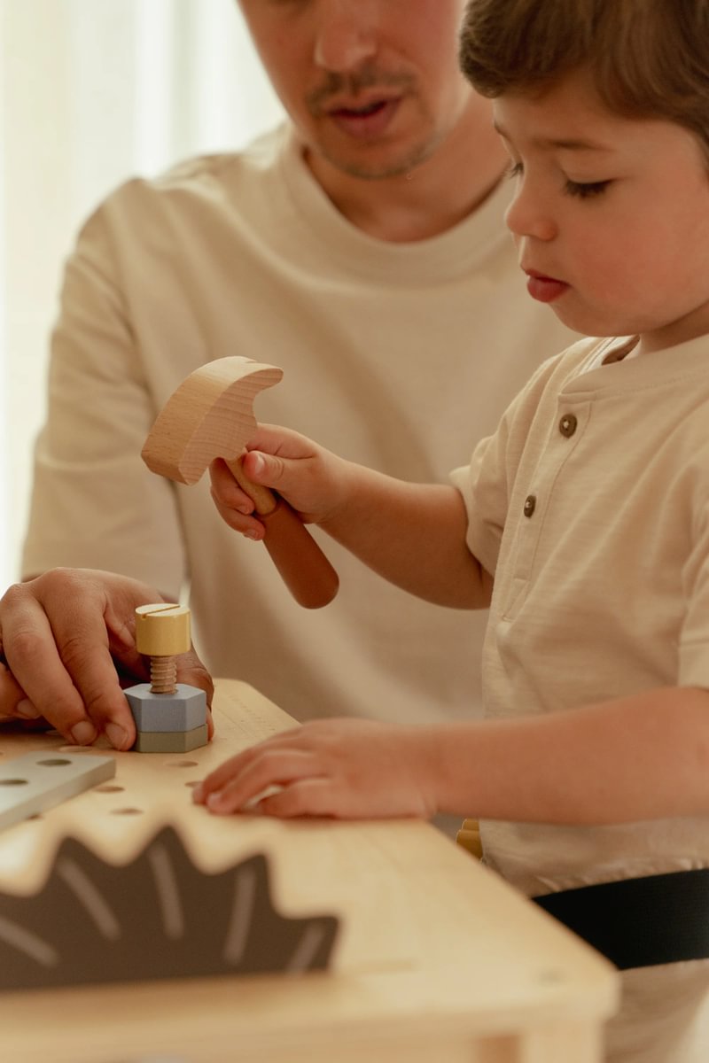 Little Dutch Holz-Werkbank in Blau – Ansicht 11
