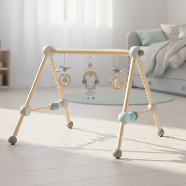 Bieco Spielbogen Elefant aus Holz für Babys ab Geburt