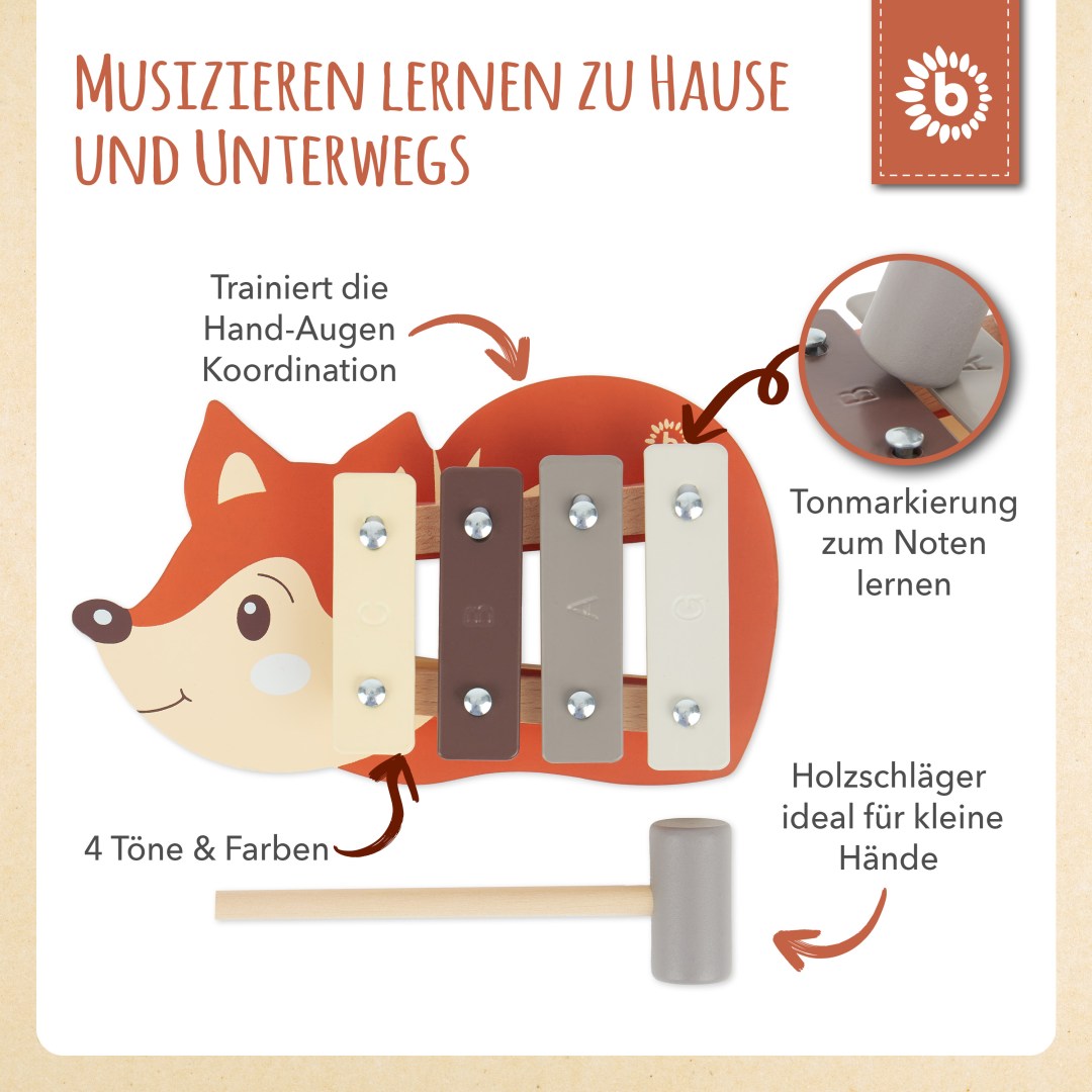 Bieco Mini Xylophon Fuchs