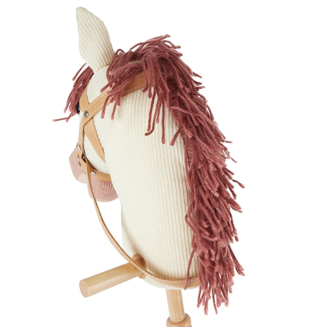 Steckenpferd Ginger mit Rollen am Holzstab