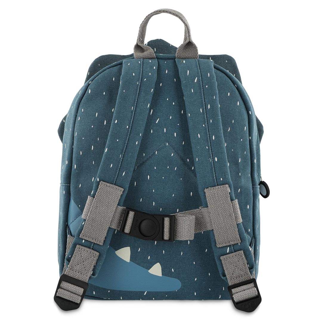 Trixie Rucksack Herr Triceratops – Rückansicht mit Schultergurten