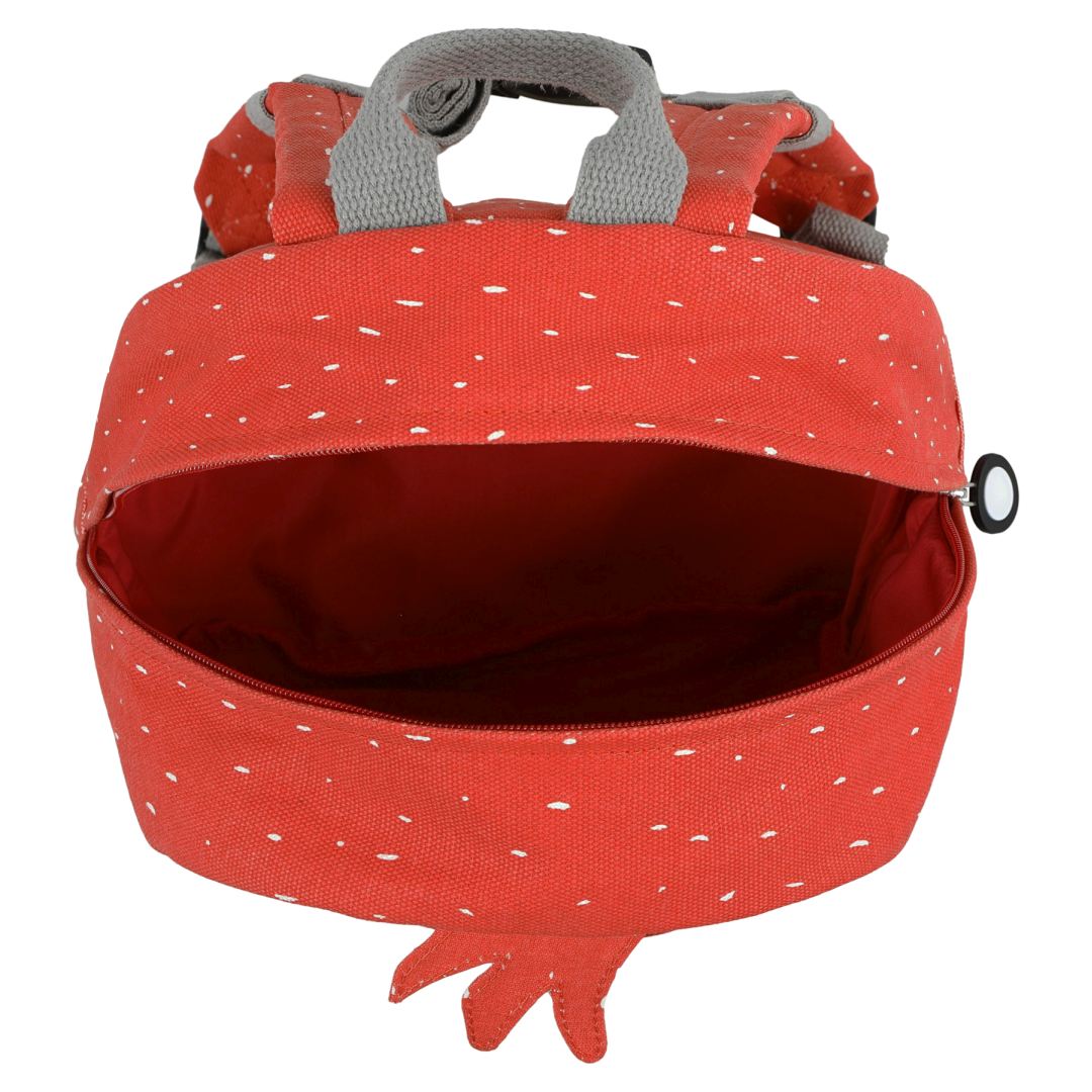 Trixie Rucksack Herr Papagei – geöffnet mit Blick ins Hauptfach