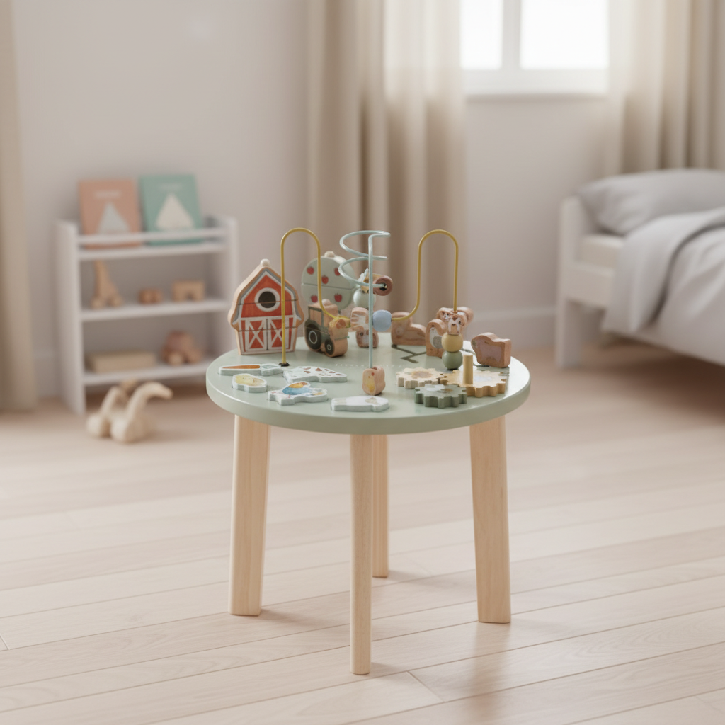 Personalisierbarer Little Dutch Aktivitätstisch Little Farm aus Holz