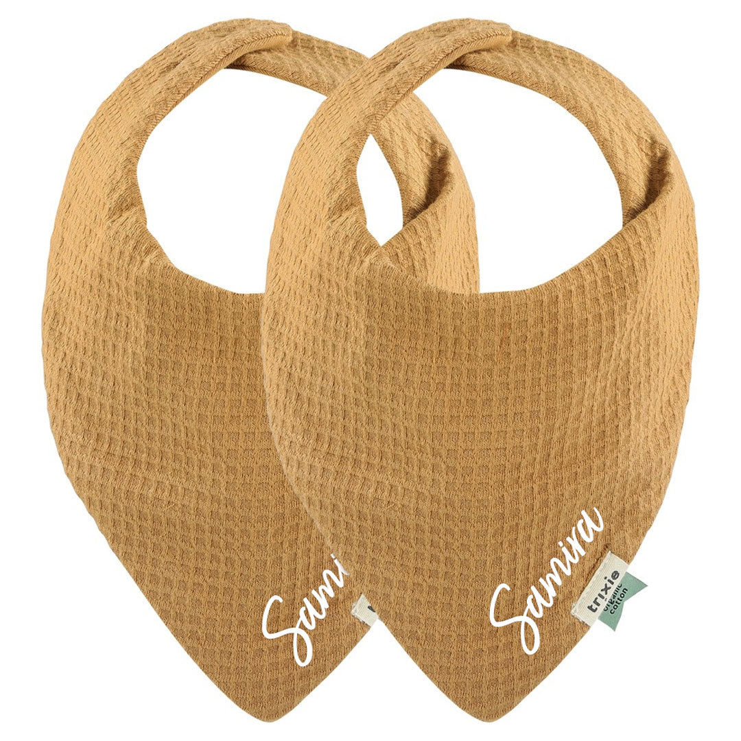 Trixie Bandana-Lätzchen Cocoon Caramel 2er-Set personalisierbar