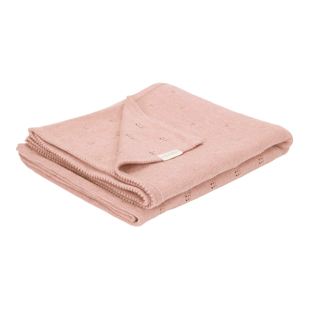 Gestrickte Bettdecke Pure Blossom 110 × 140 cm aus Bio-Baumwolle