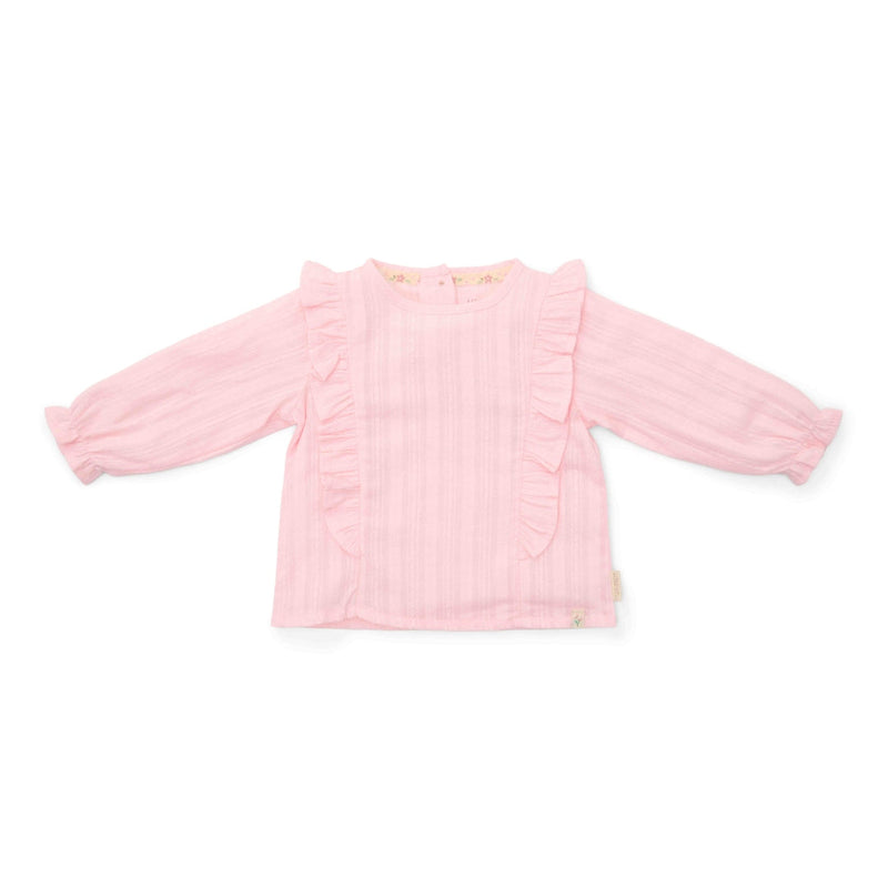 Langarmbluse Lotus Fairy Garden von Little Dutch – hellrosa Kinderbluse mit Rüschen
