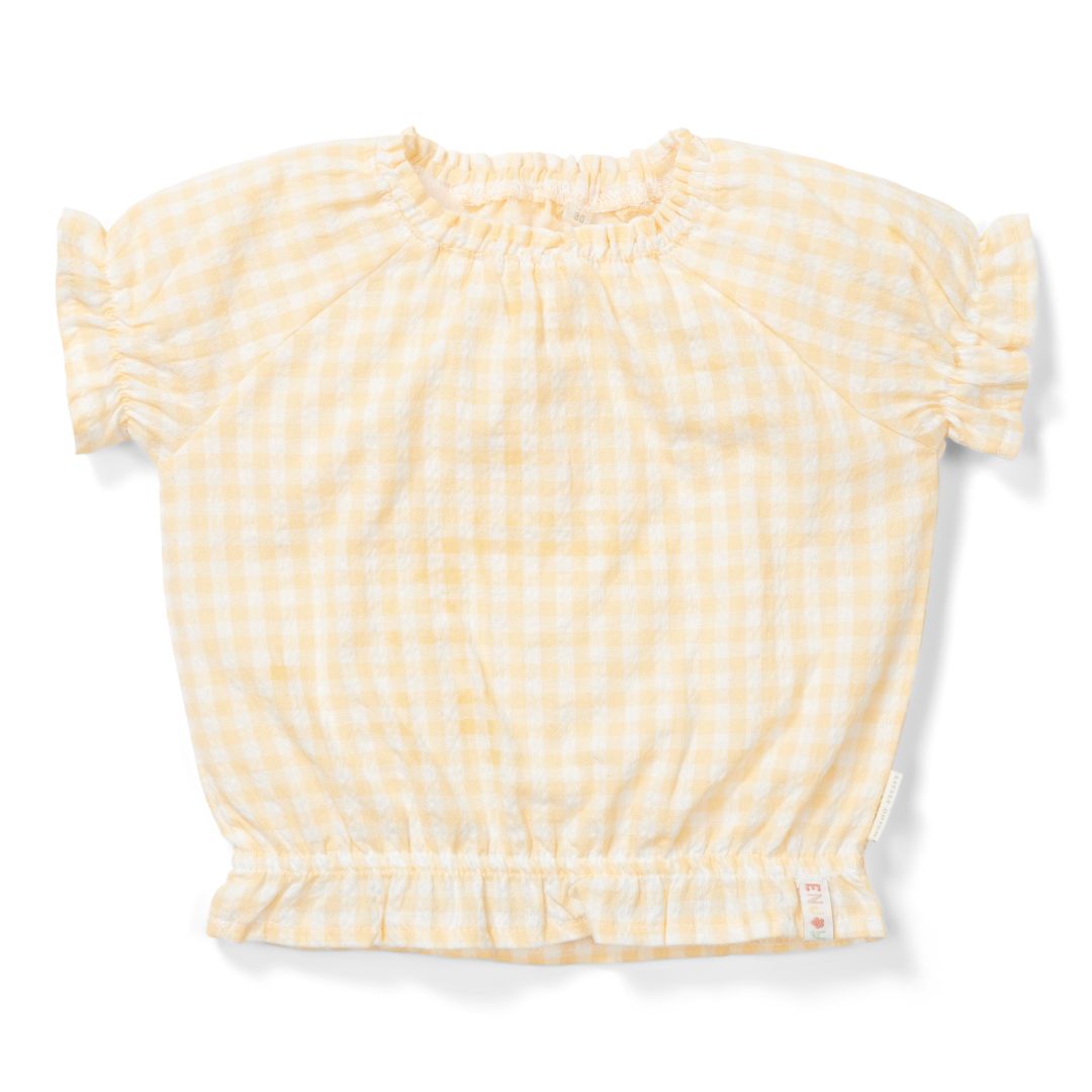 Kinderbluse Sunshine Checks Gelb – Größe 74–104