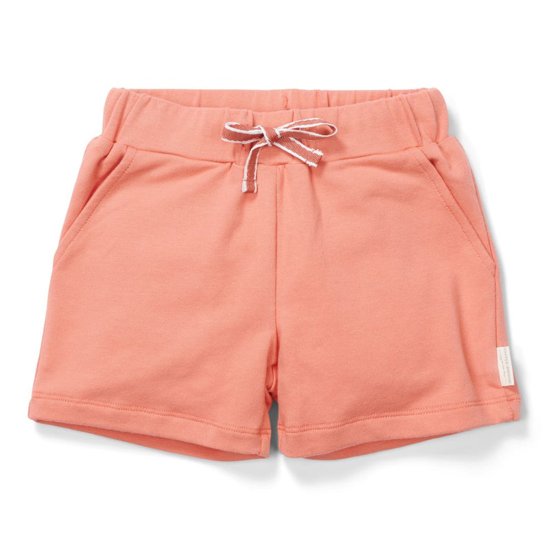 Kurze Hose Little Farmer Red von Little Dutch – rote Sweat-Shorts aus Bio-Baumwolle