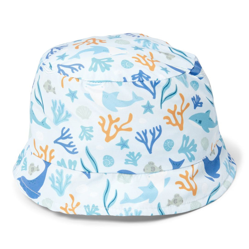 Little Dutch Wende-Sonnenhut Honey Stripes / Ocean Dreams Blue Größe 1