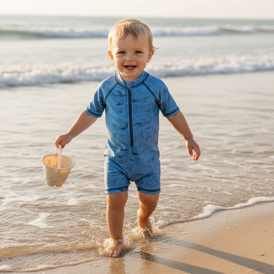 Kurzarm-Badeanzug Sea Life von Little Dutch – einteiliger Kinder-Badeanzug