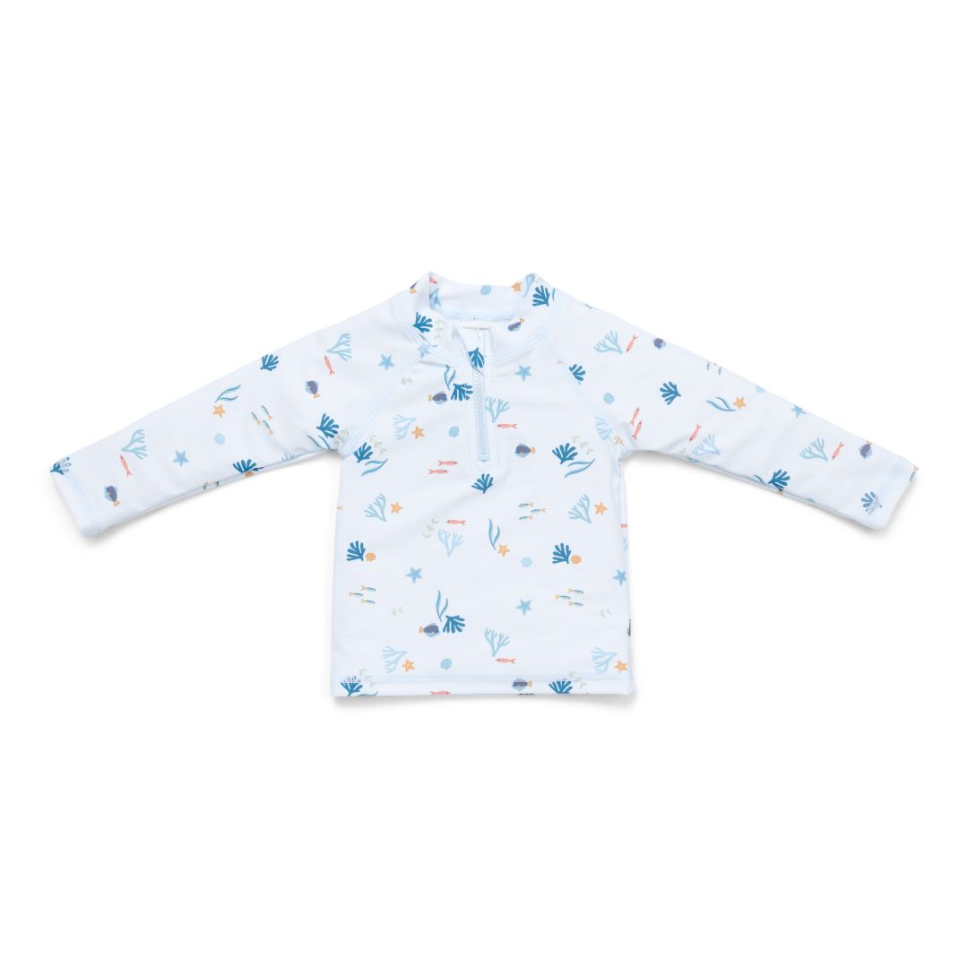 Ocean Treasures Bade-Shirt langarm von Little Dutch in Blau mit Frontreißverschluss