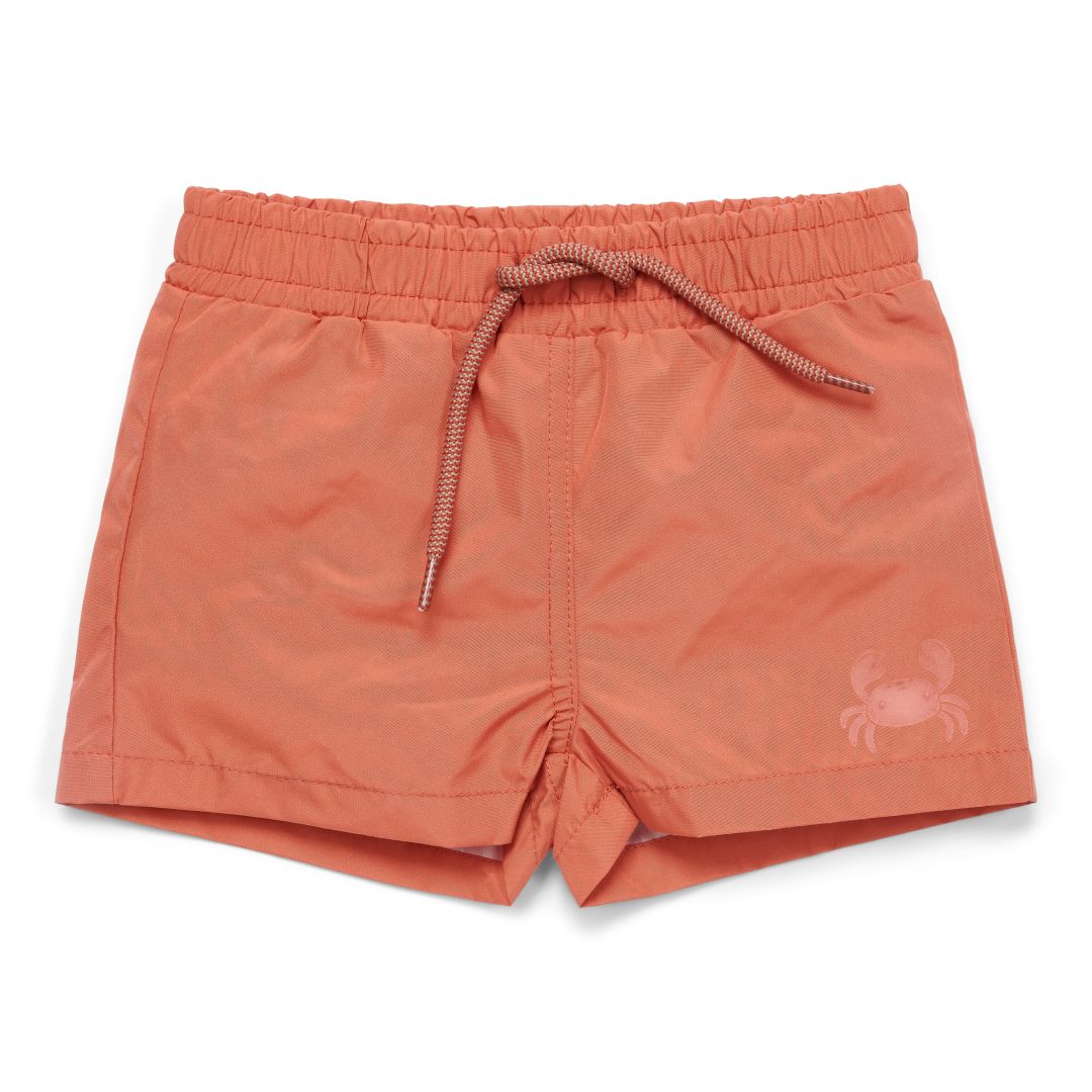 Badeshorts Coral von Little Dutch – coralfarbene Kinder-Badeshorts