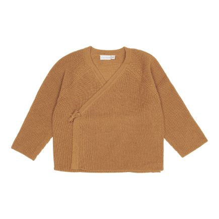 Little Dutch Wickelstrickjacke Almond – weitere Produktansicht mit Bindebändern