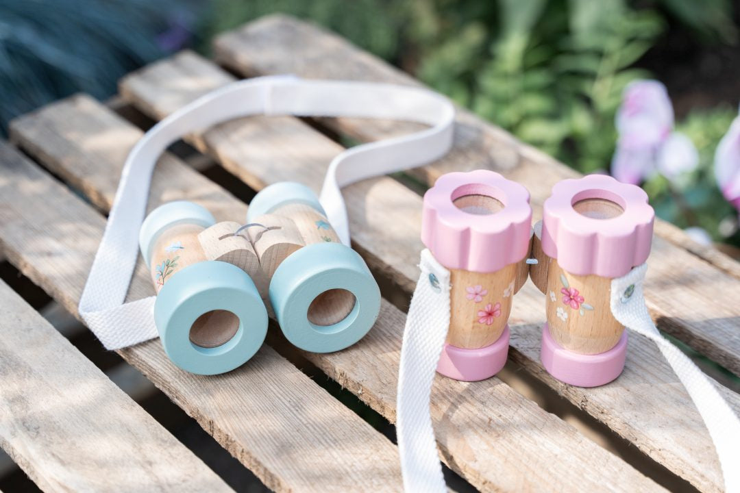 Kinder-Fernglas Fairy Garden aus Holz mit Baumwollband