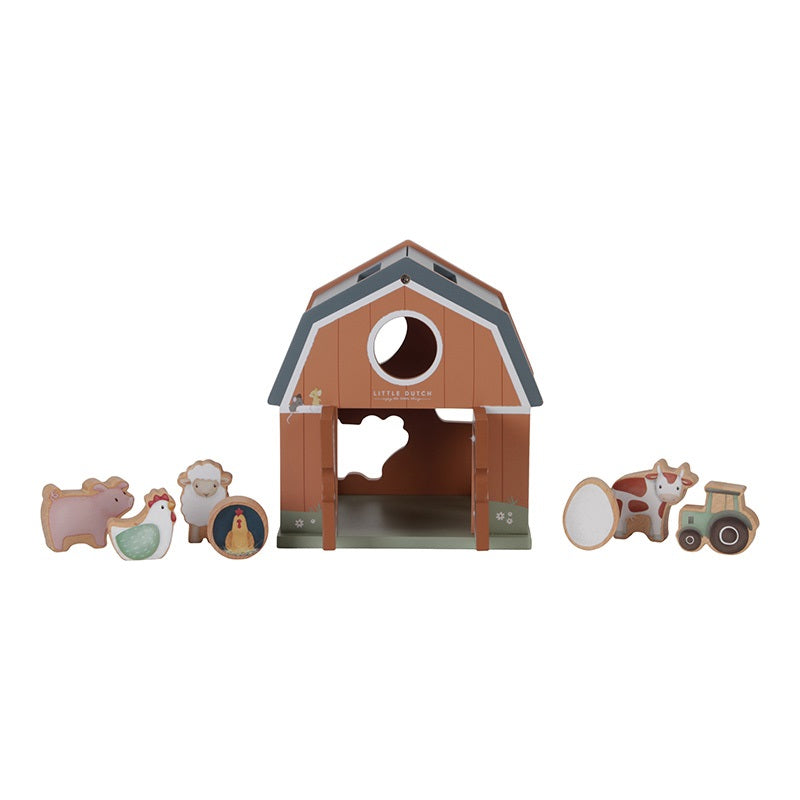 Formen-Steckspiel Little Farm aus Holz und Holzwerkstoff für Kinder ab 18 Monaten