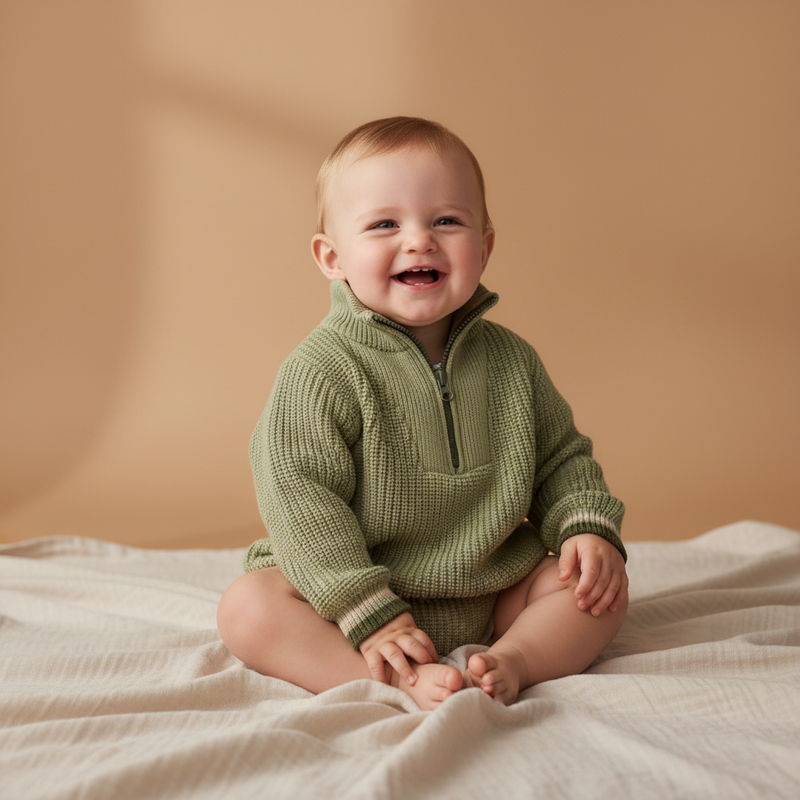 Jersey de punto verde Little Farm | Little Dutch