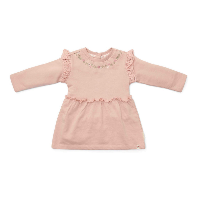 Little Dutch Langarmkleid Soft Rose aus der Little Farm Kollektion mit Rüschen, Größen 74 bis 104