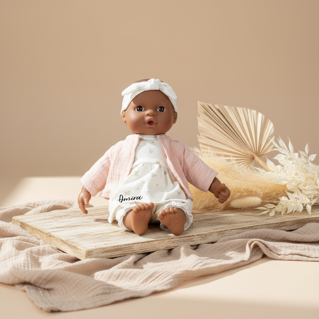 Personalisierbare Puppe Noa von Little Dutch mit Outfit und Zubehör ab 18 Monaten