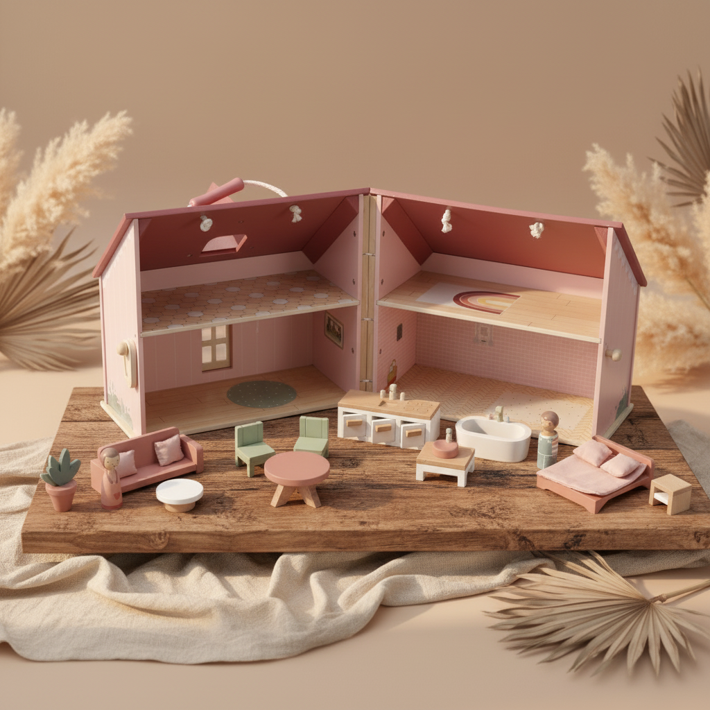 Little Dutch Puppenhaus aus Holz – Innenansicht mit Möbeln