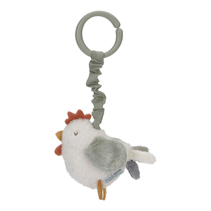 Little Dutch Zittertier Huhn Little Farm – weiches Vibrationsspielzeug für Babys ab Geburt mit Bauernhofmotiv