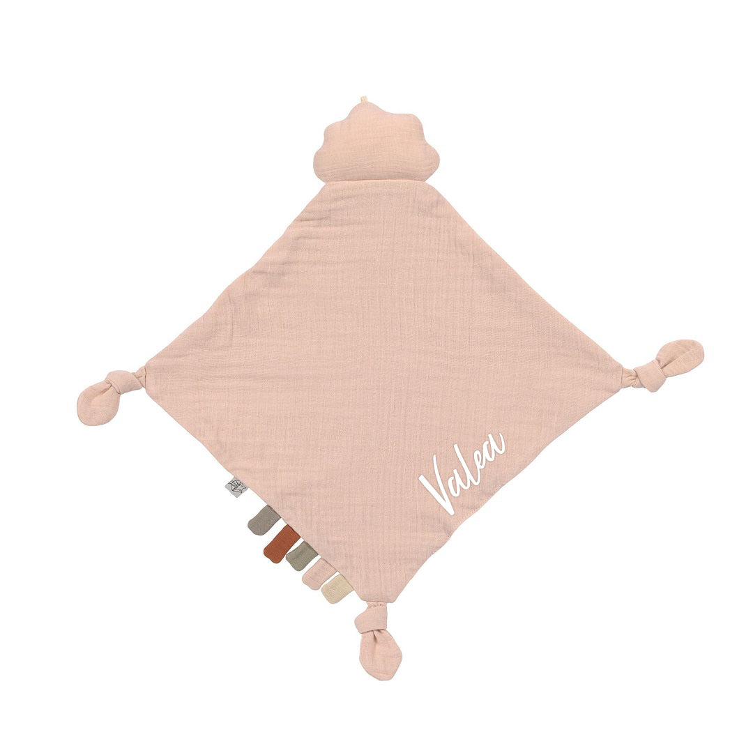 Lässig GOTS Schnuffeltuch Wolke Rosa aus Baumwolle, personalisierbar